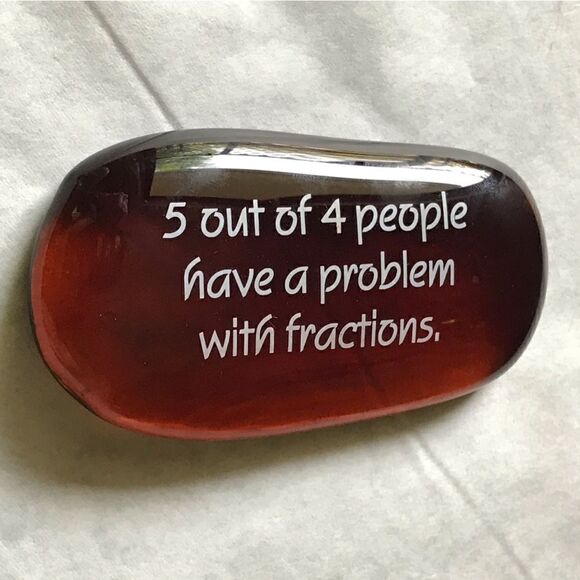 Amusing Comical Mathematical Quote Amber Brown FlatMarble Glass Paperweight - Picture 5 of 14